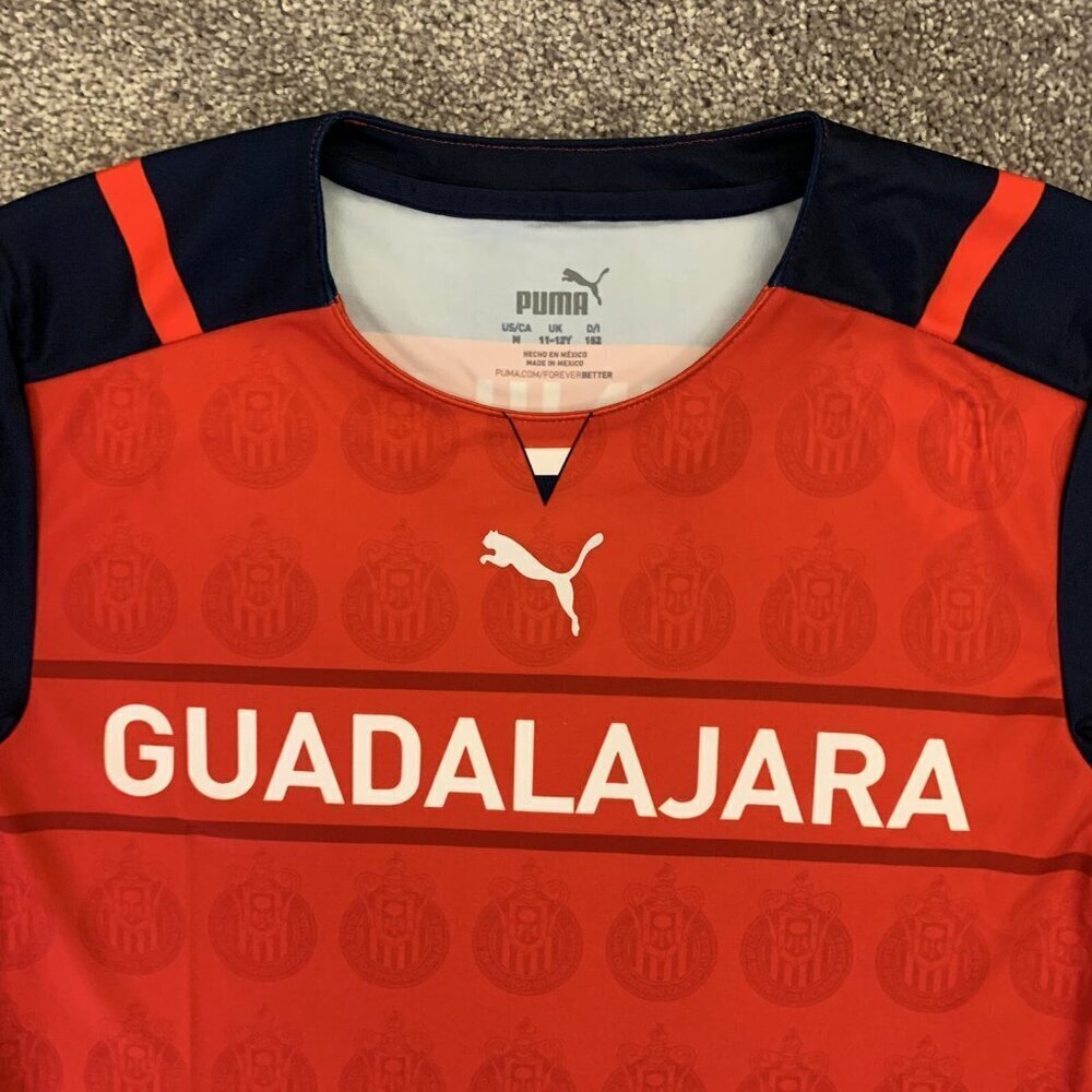 NWT $70 Puma Kids Chivas De Guadalajara Red Soccer Jersey Youth Size M (11-12Y) - Picture 3 of 12